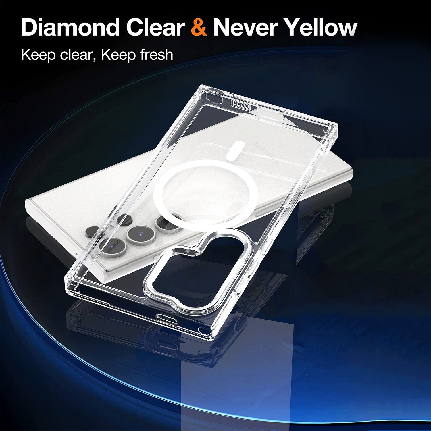 Transparent Pink | Samsung MagSafe Electroplated Clear Case