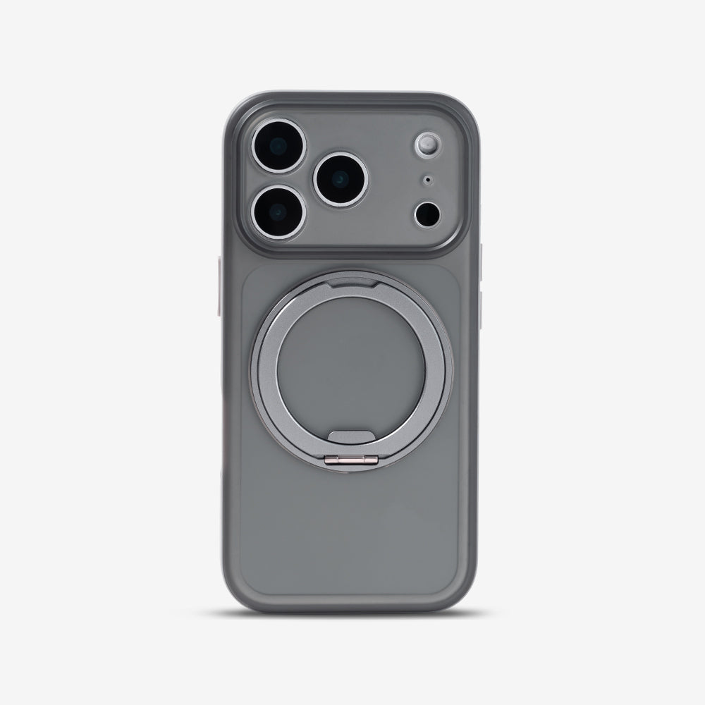 Transparent Grey | iPhone MagSafe Stand Frosted Case