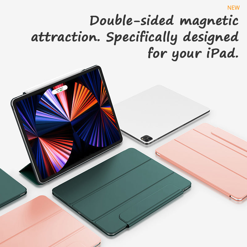 Pine Needle Green | iPad Leather Smart Magnetic Double Sided Clip (With clip buckle)