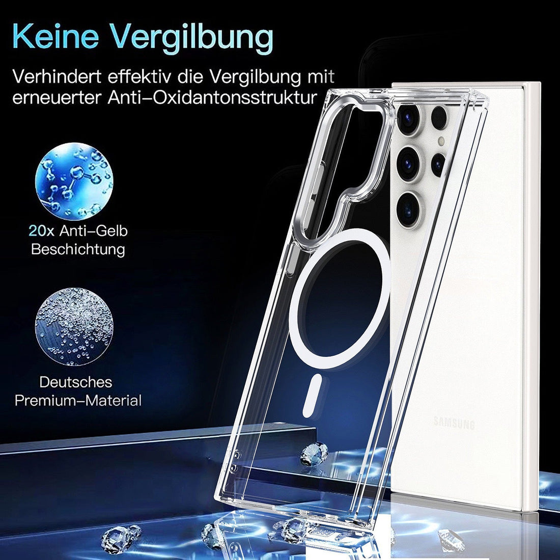 Transparent Black | Samsung MagSafe Electroplated Clear Case