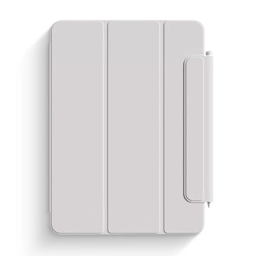 White Grey | iPad Leather Smart Magnetic Double Sided Clip (With clip buckle)