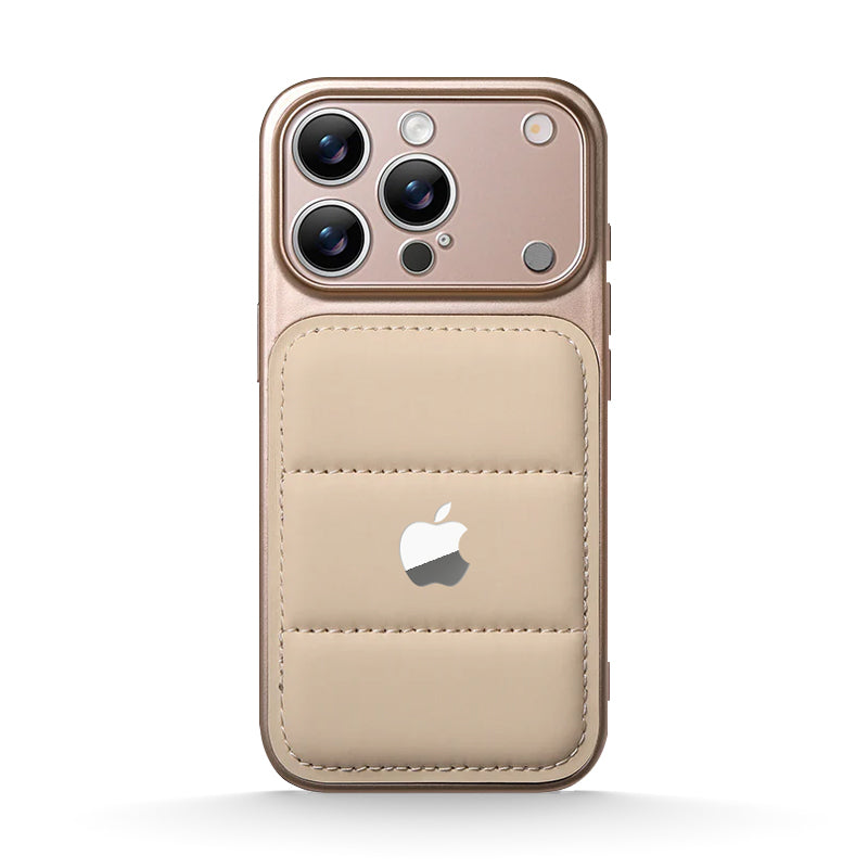 Khaki | iPhone Puffer Leather Case