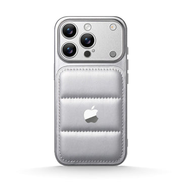 Silver White | iPhone Puffer Leather Case