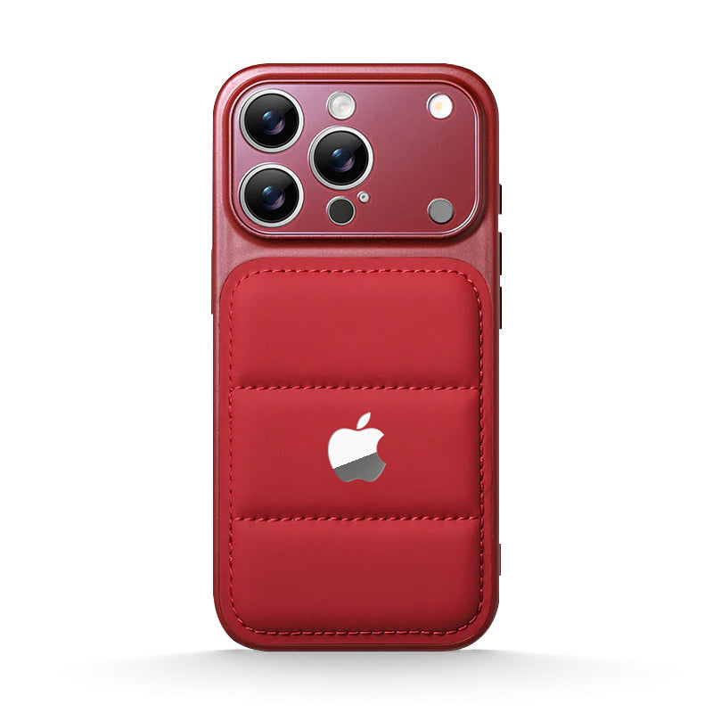 Camellia Red  | iPhone Puffer Leather Case
