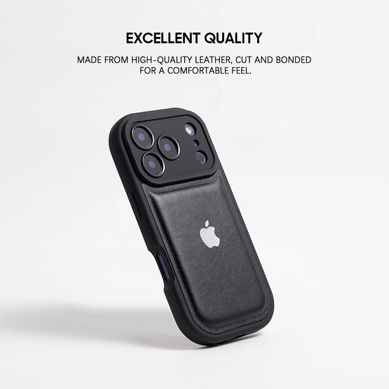 Black | iPhone Leather Silicone Case
