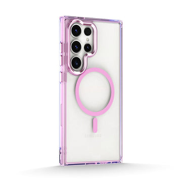 Transparent Pink | Samsung MagSafe Electroplated Clear Case