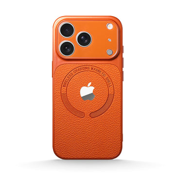 Orange | iPhone Leather Texture Magsafe Case