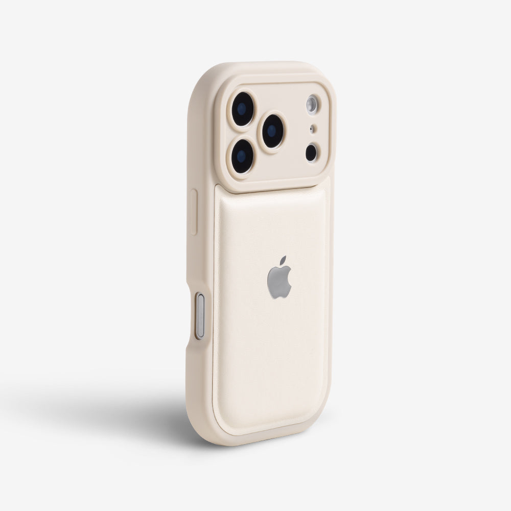 White | iPhone Leather Silicone Case