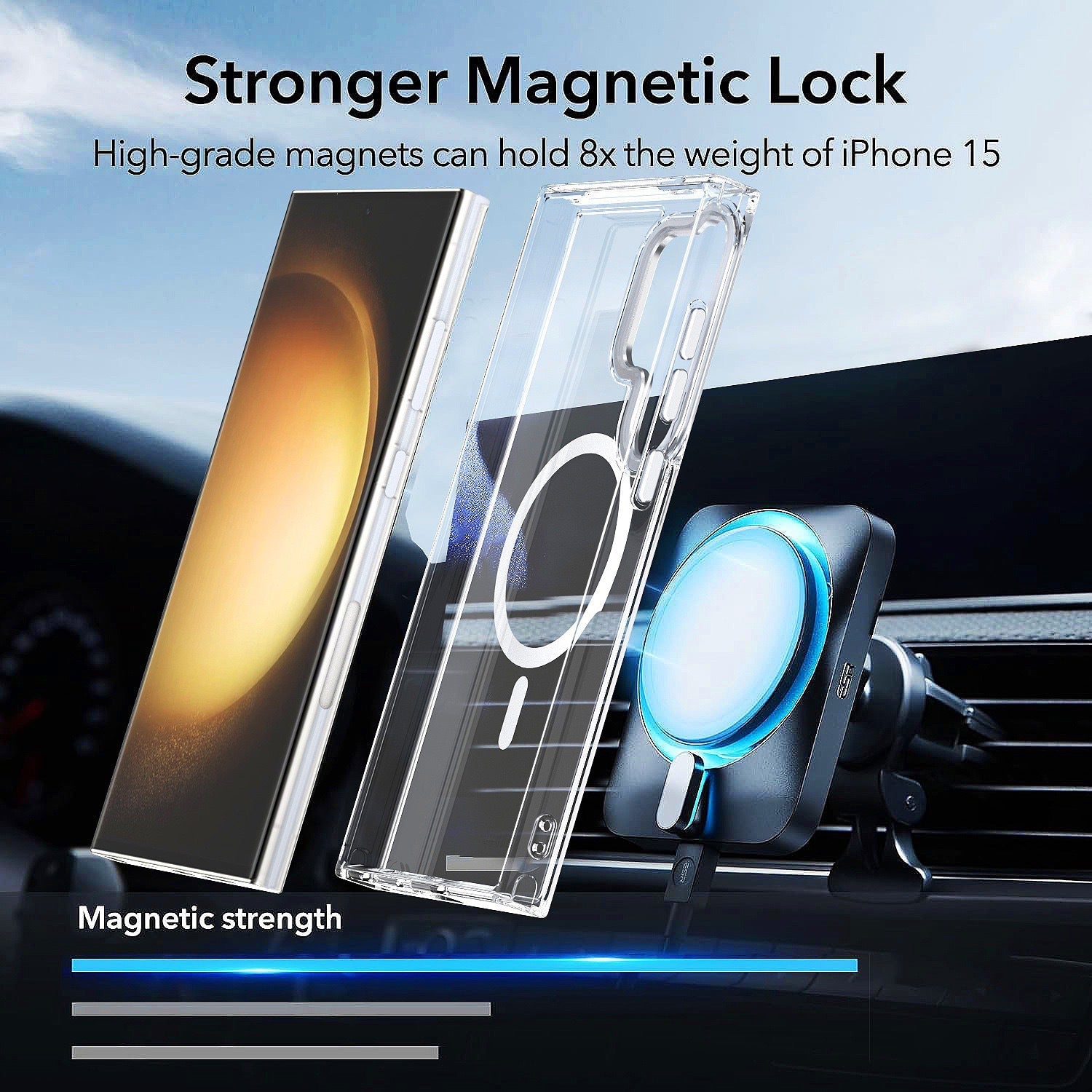 Transparent Black | Samsung MagSafe Electroplated Clear Case