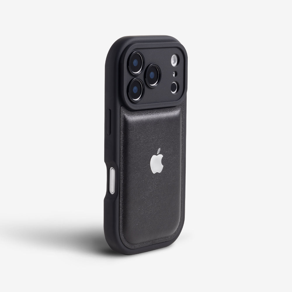 Black | iPhone Leather Silicone Case