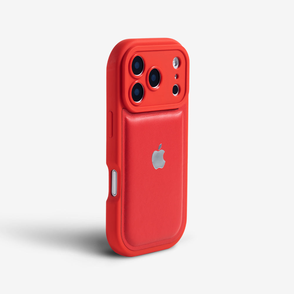 Red | iPhone Leather Silicone Case