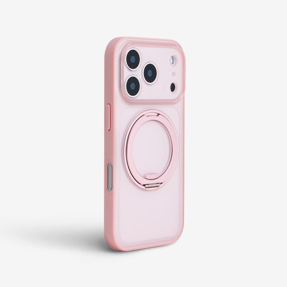 Transparent Pink | iPhone MagSafe Stand Frosted Case