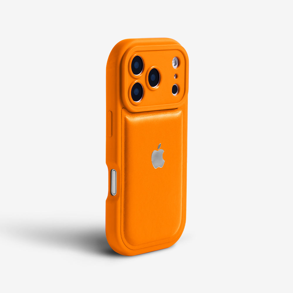 Orange | iPhone Leather Silicone Case