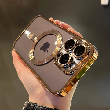 Luxury Magnetic Clear Case – Gold