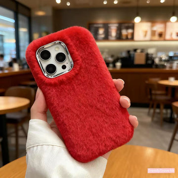 Plush (Red Single Shell) Mobile Phone Suitable for 17/17 Air/17 Pro/17 Pro Max/16 Pro Max/16 Pro/16/15 Pro Max/15 Pro/15/14 Pro Max/14 Pro/14/13 Pro Max/13 Pro/13 Autumn And Winter Mobile Phone Protective