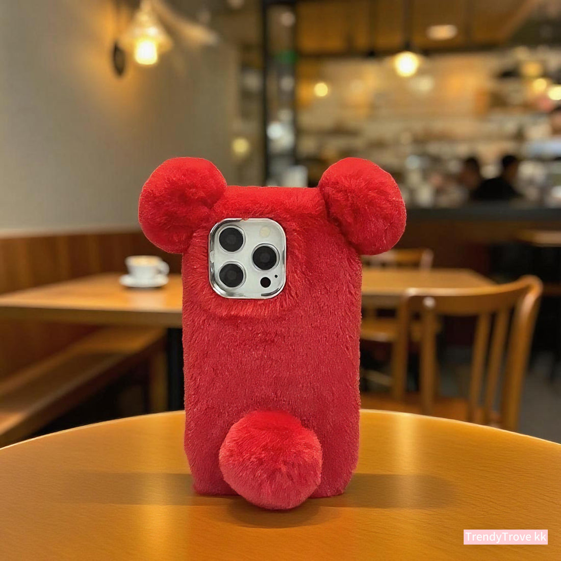 Plush Cute Red Panda Ball Phone Case for Apple 17/17 Air/17 Pro/17 Pro Max/16 Pro Max/16 Pro/16/15 Pro Max/15 Pro/15/14 Pro Max/14 Pro/14/13 Pro Max/13 Pro/13 Autumn Winter Phone Protector